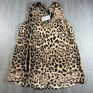 Fab’Rik Racerback Polyester Flowy Leopard Print Tank Top Medium